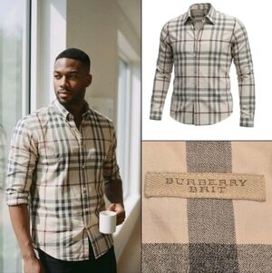 Burberry Brit Men's Nova Check Button Down Long Sleeve Shirt! Size XXL
